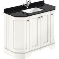 Bayswater Victrion Pointing White Angled Traditional Freestanding Vanity Unit & Black Marble Top Basin - 1000mm