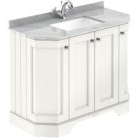 Bayswater Victrion Pointing White Angled Traditional Freestanding Vanity Unit & Grey Marble Top Basin - 1000mm