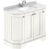 Bayswater Victrion Pointing White Angled Traditional Freestanding Vanity Unit & White Marble Top Basin - 1000mm