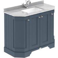 Bayswater Victrion Stiffkey Blue Angled Traditional Freestanding Vanity Unit & Grey Marble Top Basin - 1000mm