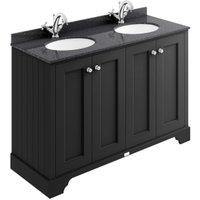 Bayswater Victrion Matt Black Traditional Freestanding Vanity Unit & Black Marble Top Basin - 1200mm