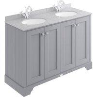 Bayswater Victrion Plummett Grey Traditional Freestanding Vanity Unit & Grey Marble Top Basin - 1200mm