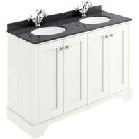 Bayswater Victrion Pointing White Traditional Freestanding Vanity Unit & Black Marble Top Basin - 1200mm