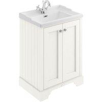 Bayswater Victrion Pointing White Traditional Freestanding Vanity Unit & White Recessed Basin - 600mm