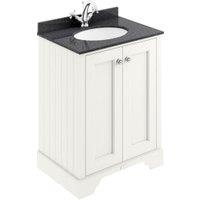 Bayswater Victrion Pointing White Traditional Freestanding Vanity Unit & Black Marble Top Basin - 600mm