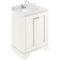 Bayswater Victrion Pointing White Traditional Freestanding Vanity Unit & White Marble Top Basin - 600mm