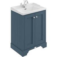 Bayswater Victrion Stiffkey Blue Traditional Freestanding Vanity Unit & White Recessed Basin - 600mm