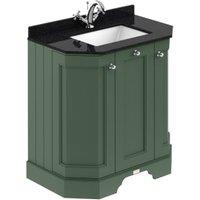 Bayswater Victrion Hunter Green Angled Traditional Freestanding Vanity Unit & Black Marble Top Basin - 750mm