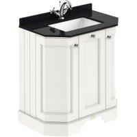 Bayswater Victrion Pointing White Angled Traditional Freestanding Vanity Unit & Black Marble Top Basin - 750mm