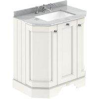 Bayswater Victrion Pointing White Angled Traditional Freestanding Vanity Unit & Grey Marble Top Basin - 750mm