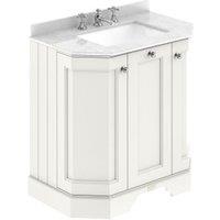 Bayswater Victrion Pointing White Angled Traditional Freestanding Vanity Unit & White Marble Top Basin - 750mm