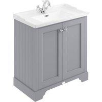 Bayswater Victrion Plummett Grey Traditional Freestanding Vanity Unit & White Recessed Basin - 800mm