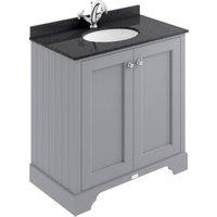 Bayswater Victrion Plummett Grey Traditional Freestanding Vanity Unit & Black Marble Top Basin - 800mm