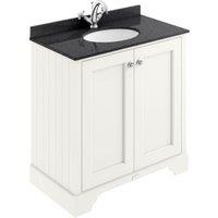 Bayswater Victrion Pointing White Traditional Freestanding Vanity Unit & Black Marble Top Basin - 800mm