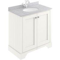 Bayswater Victrion Pointing White Traditional Freestanding Vanity Unit & Grey Marble Top Basin - 800mm