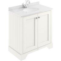 Bayswater Victrion Pointing White Traditional Freestanding Vanity Unit & White Marble Top Basin - 800mm