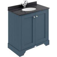 Bayswater Victrion Stiffkey Blue Traditional Freestanding Vanity Unit & Black Marble Top Basin - 800mm