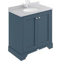 Bayswater Victrion Stiffkey Blue Traditional Freestanding Vanity Unit & Grey Marble Top Basin - 800mm
