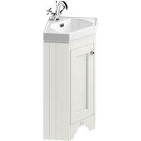 Bayswater Victrion Pointing White Corner Traditional Freestanding Vanity Unit & White Recessed Basin - 595mm