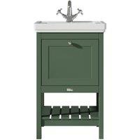 Bayswater Hartleigh Hunter Green Traditional Freestanding Vanity Unit & 1 Tap Hole White Recessed Basin - 500mm