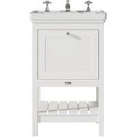 Bayswater Hartleigh Pointing White Traditional Freestanding Vanity Unit & 3 Tap Hole White Recessed Basin - 500mm