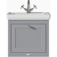 Bayswater Hartleigh Plummett Grey Traditional Wall HUng Vanity Unit & 1 Tap Hole White Recessed Basin - 500mm