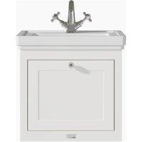 Bayswater Hartleigh Pointing White Traditional Wall HUng Vanity Unit & 1 Tap Hole White Recessed Basin - 500mm