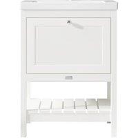 Bayswater Hartleigh Pointing White Traditional Freestanding Vanity Unit & 1 Tap Hole Modern Recessed Basin - 600mm