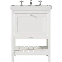 Bayswater Hartleigh Pointing White Traditional Freestanding Vanity Unit & 3 Tap Hole Traditional Recessed Basin - 600mm