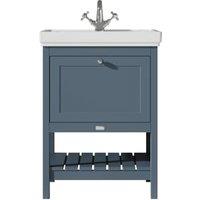 Bayswater Hartleigh Stiffkey Blue Traditional Freestanding Vanity Unit & 1 Tap Hole Traditional Recessed Basin - 600mm