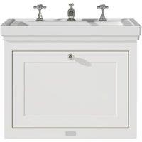 Bayswater Hartleigh Pointing White Traditional Wall Hung Vanity Unit & 3 Tap Hole Traditional Recessed Basin - 600mm