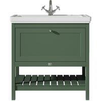 Bayswater Hartleigh Hunter Green Traditional Freestanding Vanity Unit & 1 Tap Hole Traditional Recessed Basin - 800mm