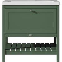 Bayswater Hartleigh Hunter Green Traditional Freestanding Vanity Unit & 1 Tap Hole Modern Recessed Basin - 800mm
