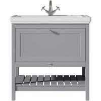 Bayswater Hartleigh Plummett Grey Traditional Freestanding Vanity Unit & 1 Tap Hole Traditional Recessed Basin - 800mm