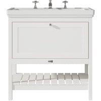 Bayswater Hartleigh Pointing White Traditional Freestanding Vanity Unit & 3 Tap Hole Traditional Recessed Basin - 800mm