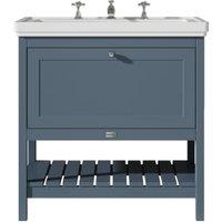 Bayswater Hartleigh Stiffkey Blue Traditional Freestanding Vanity Unit & 3 Tap Hole Traditional Recessed Basin - 800mm