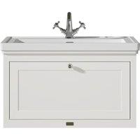 Bayswater Hartleigh Pointing White Traditional Wall Hung Vanity Unit & 1 Tap Hole Traditional Recessed Basin - 800mm