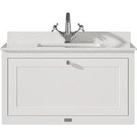 Bayswater Hartleigh Pointing White Traditional Wall Hung Vanity Unit & 1 Tap Hole White Marble Top Basin - 800mm