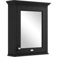 Bayswater Matt Black Bathroom Mirror Cabinet - 600mm