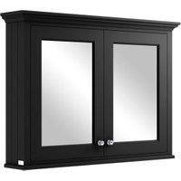 Bayswater Matt Black Bathroom Mirror Cabinet - 1050mm