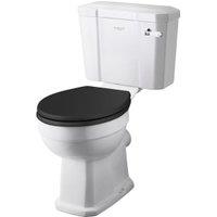 Bayswater Fitzroy Traditional Close Coupled Comfort Toilet Pan, Cistern & Black Soft Close Seat