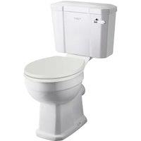 Bayswater Fitzroy Traditional Close Coupled Comfort Toilet Pan, Cistern & Pointing White Soft Close Seat