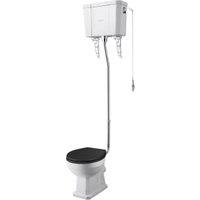 Bayswater Fitzroy Traditional High Level Toilet Pan, Cistern & Black Soft Close Seat