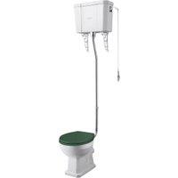 Bayswater Fitzroy Traditional High Level Toilet Pan, Cistern & Hunter Green Soft Close Seat