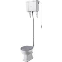 Bayswater Fitzroy Traditional High Level Comfort Height Toilet Pan, Cistern & Plummett Grey Soft Close Seat