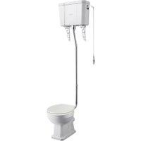 Bayswater Fitzroy Traditional High Level Toilet Pan, Cistern & Pointing White Soft Close Seat