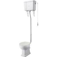 Bayswater Fitzroy Traditional High Level Comfort Height Toilet Pan, Cistern & Pointing White Soft Close Seat