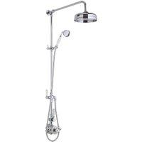 Bayswater Grand Riser Mixer Shower Kit with Exposed Valve - White & Chrome