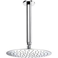 Bristan Round Slimline Chrome Ceiling Mounted Shower Head & Arm - 200mm