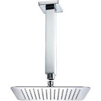 Bristan Square Slimline Chrome Ceiling Mounted Shower Head & Arm - 200mm